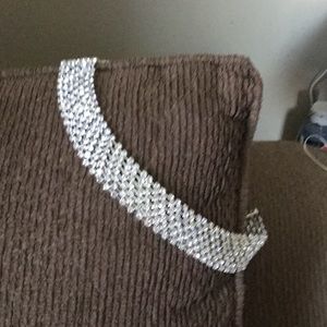 Rhinestone headband with thin elastic on back